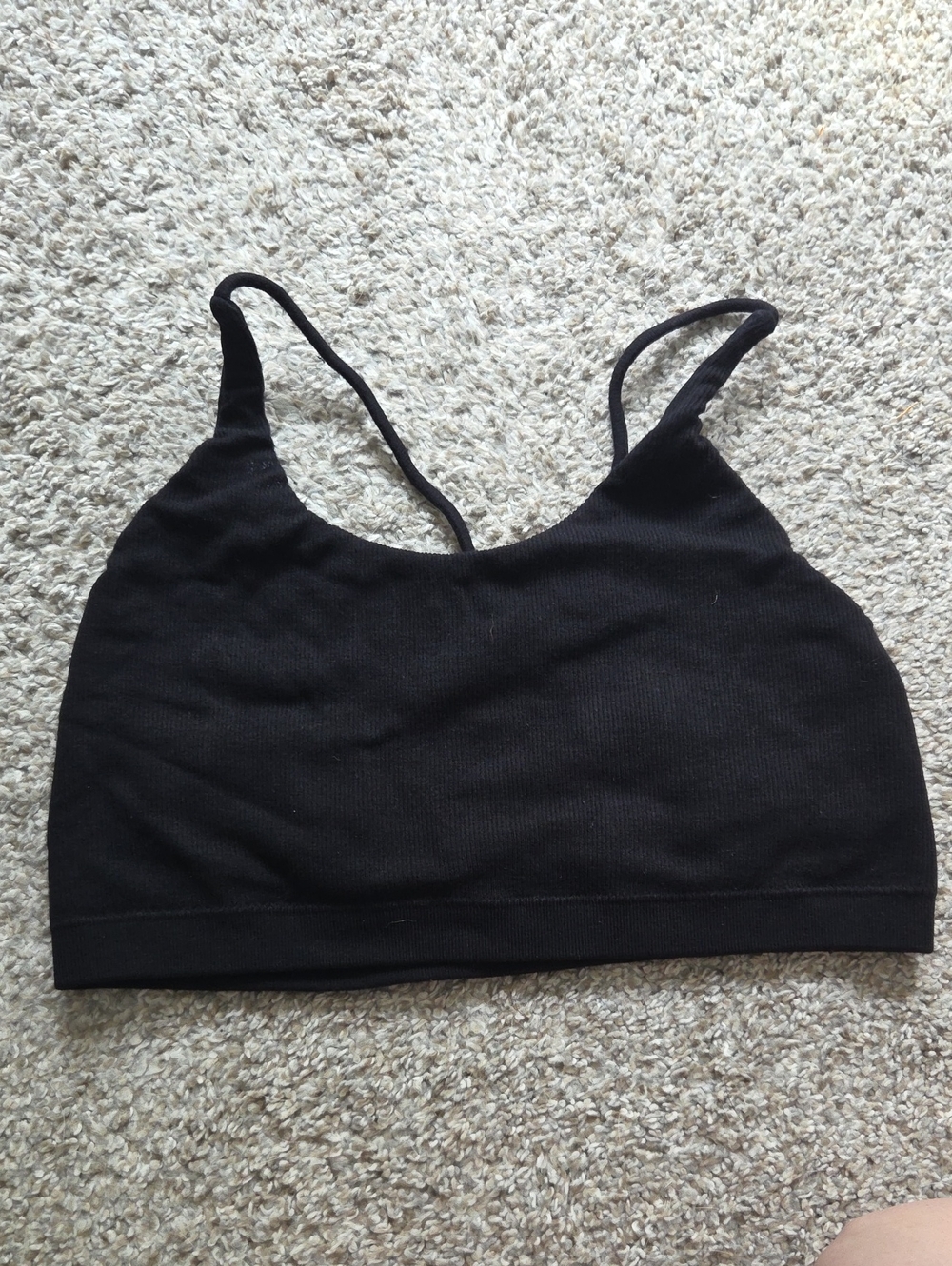 Fabletics Black Seamless Ribbed Bralette